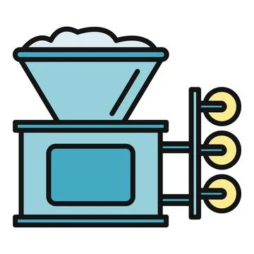 Flour mill machine processing wheat grain icon Illustrazione stock