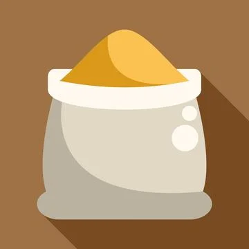 Flour or grain sack in flat design style Stock Illustration