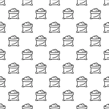 Flour or grain sacks seamless pattern background Illustrazione stock