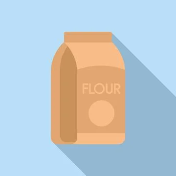 Flour pack icon flat vector. Dough pastry Stock Illustration