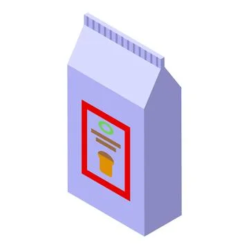 Flour panettone icon isometric vector. Cake bread Stock Illustration