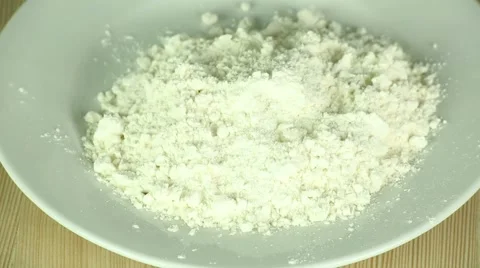 Flour in a plate Stock Footage 51681885