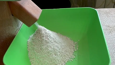 Flour is poured from the mill Stock Footage 103191832