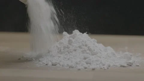 Flour is poured on a table in a pile Stock-Footage 149121961