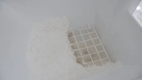 Flour Processing Inside Industrial Bakery Machine Close-up Stock Footage 321354558