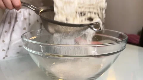 Flour is put into dish Video stock 228725599