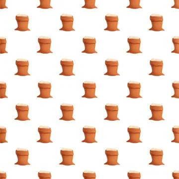 Flour sacks seamless pattern illustrating baking ingredient supply Illustrazione stock