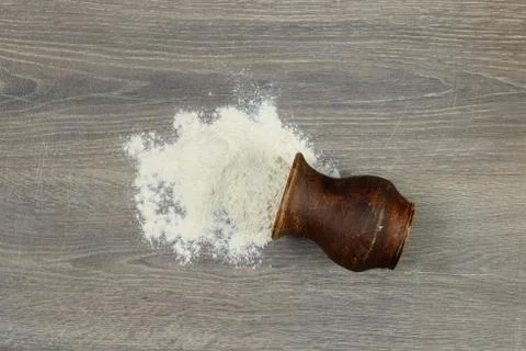 Flour scattered on the table Stock Photos