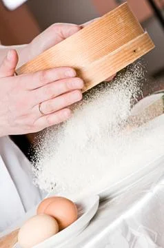 Flour sieved Stock Photos