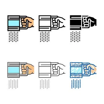 Flour sift color icon vector variants Stock Illustration