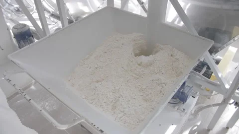 Flour Storage Hopper Feeding Into Sifter Stock Footage 321064141