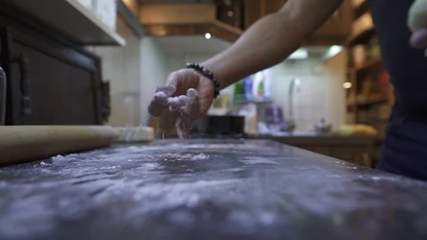 Flour on the table Stock Footage 127103063