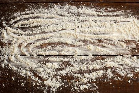 Flour on the table Stock Photos