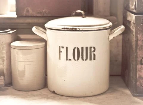 Flour tin Foto stock