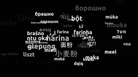 Flour Translated in 75 Worldwide Languages Endless Looping 3d Zooming Wordclo Video stock 145224128