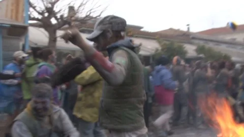 Flour wars dancing 스톡 동영상 87616291