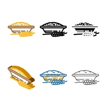 Flour wheat plate ears edition color icon vector Stock Illustration