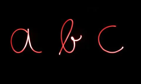 Flourescent letters 'abc' Stock Illustration