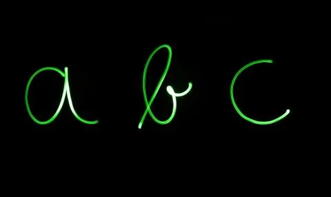 Flourescent letters 'abc' Stock Illustration
