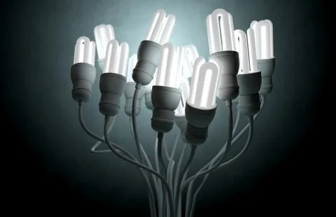 Flourescent Twisted Lights Stock Illustration