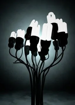 Flourescent Twisted Lights Stock Illustration