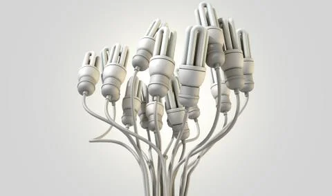 Flourescent Twisted Lights Stock Illustration