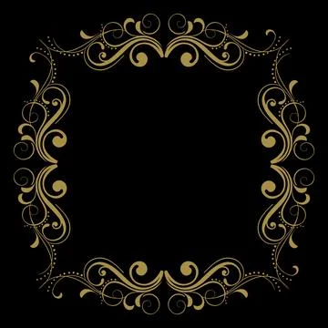 Flourish border frame Illustrazione stock