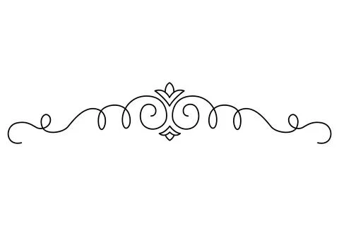 Flourish calligraphic design element. Page decoration symbol to embellish your Stock Illustration