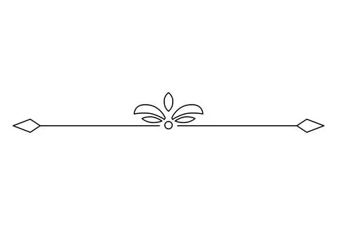 Flourish calligraphic design element. Page decoration symbol to embellish your Stock Illustration