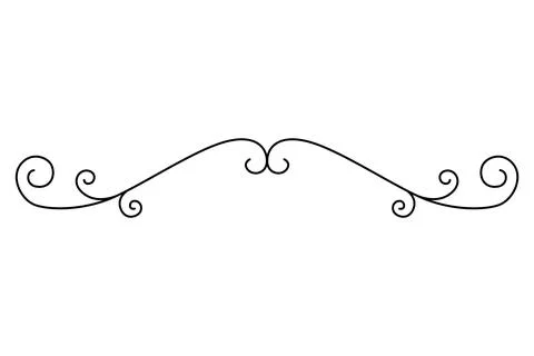 Flourish calligraphic design element. Page decoration symbol to embellish your Stock Illustration