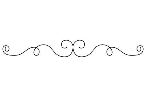 Flourish calligraphic design element. Page decoration symbol to embellish your Stock Illustration