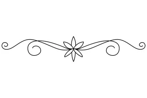 Flourish calligraphic design element. Page decoration symbol to embellish your Stock Illustration