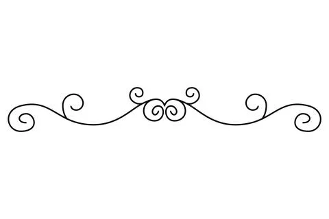 Flourish calligraphic design element. Page decoration symbol to embellish your Stock Illustration