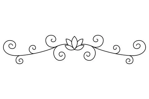Flourish calligraphic design element. Page decoration symbol to embellish your Stock Illustration