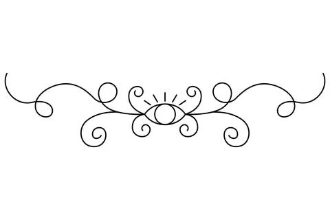 Flourish calligraphic design element. Page decoration symbol to embellish your Stock Illustration