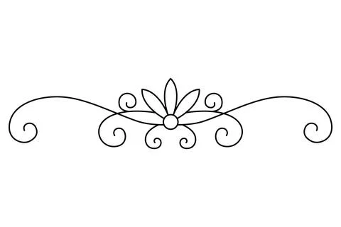 Flourish calligraphic design element. Page decoration symbol to embellish your Stock Illustration