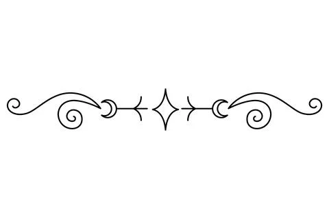 Flourish calligraphic design element. Page decoration symbol to embellish your Stock Illustration
