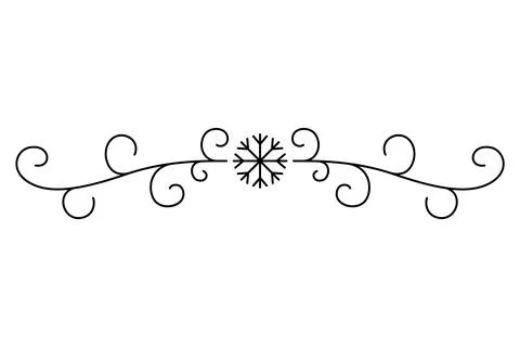 Flourish calligraphic design element. Page decoration symbol to embellish your Stock Illustration