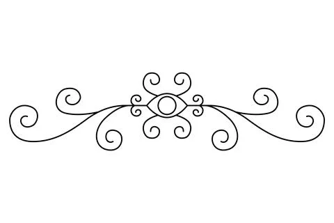 Flourish calligraphic design element. Page decoration symbol to embellish your Stock Illustration