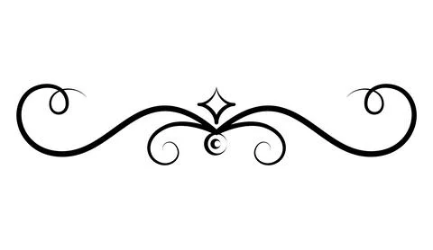Flourish calligraphic design element. Page decoration symbol to embellish your Stock Illustration