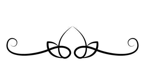 Flourish calligraphic design element. Page decoration symbol to embellish your Stock Illustration