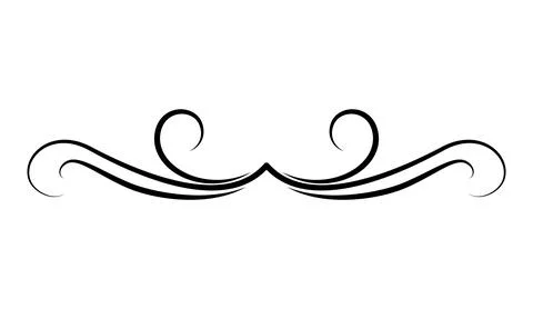 Flourish calligraphic design element. Page decoration symbol to embellish your Stock Illustration