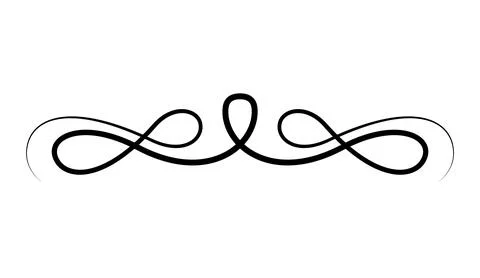 Flourish calligraphic design element. Page decoration symbol to embellish your Stock Illustration