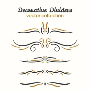 Flourish elements. Hand drawn dividers set. Ornamental decorative element Stockillustratie