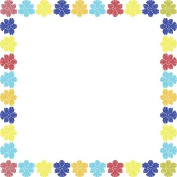 Flourish frame with blossom elements. Trendy graphic template. Cute orchid fl イラスト素材