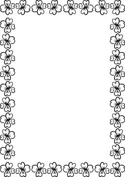 Flourish frame with blossom elements. Trendy graphic template. Cute orchid .. イラスト素材