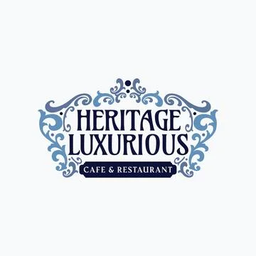 Flourish frame logo design template Stock Illustration