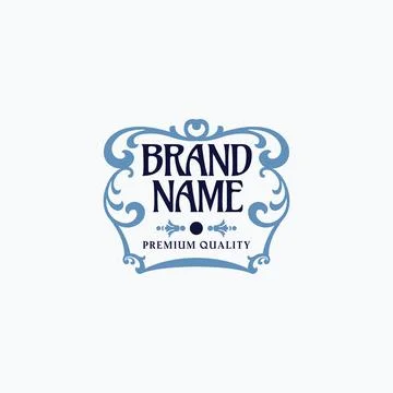 Flourish frame logo design template Stock Illustration