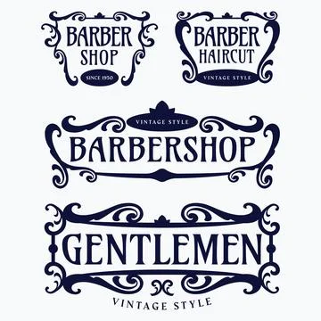 Flourish frames for barbershop Stock Illustration
