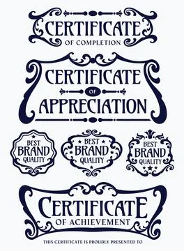 Flourish frames for certificate design Stock Illustration